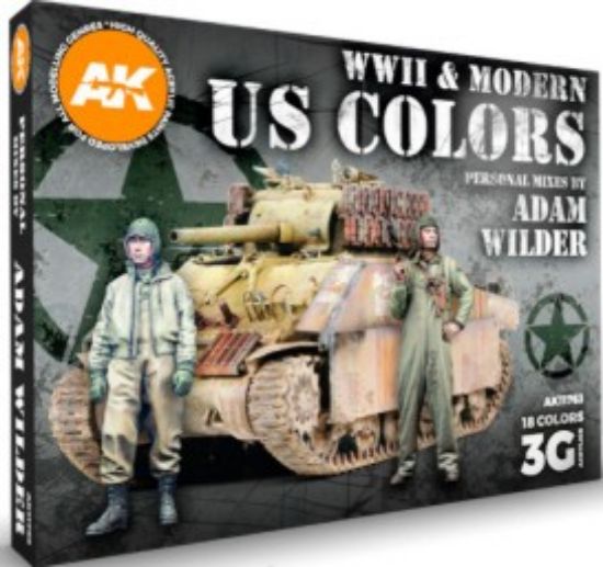 Picture of WWII & Modern US Colors Acrylic Paint Set (18 Colors) 17ml Bottles