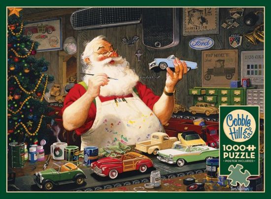 Picture of Santa Painting Cars Puzzle (1000pc)