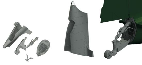 Picture of 1/48 Aircraft- A6M2 Tailwheel for EDU (Mask & Resin)