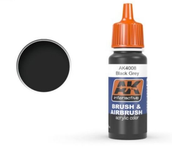 Picture of Black Grey Acrylic Paint 17ml Bottle