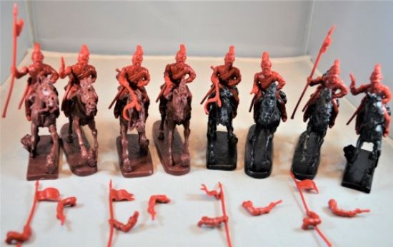 Picture of 1/32 Alamo Mexican Helmet Cavalry Lancers Figure Playset (8 Mtd)