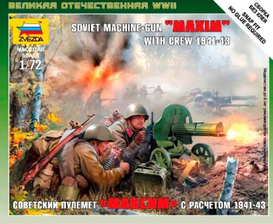 Picture of Soviet Maxim Machine Gun with Crew 1941-43, 1/72 by Zvezda, Model Fi