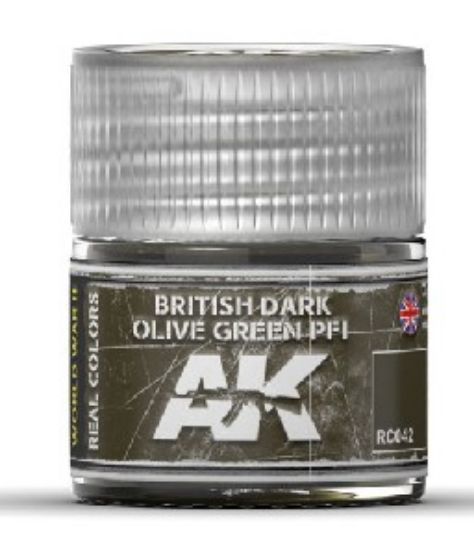 Picture of Real Colors: British Dark Olive Green PF1 Acrylic Lacquer Paint 10ml Bottle