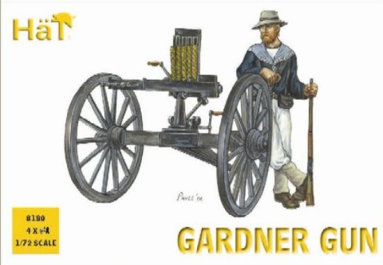 Picture of Hat Industries 8180 1:72 Colonial Wars Gardner Gun (4 w/24 Figs)