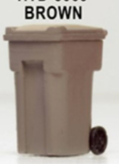 Picture of HO Brown Yard Trash Cans (6)
