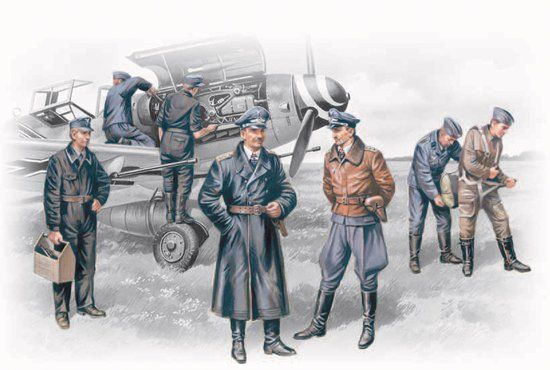 Picture of Luftwaffe Pilots &amp; Ground Personnel 1939-45 (7) -- Plastic Model Military Figure -- 1/48 -- #48082