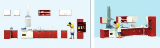 Picture of Preiser 10646 Mother Cooking Kitchen Furniture