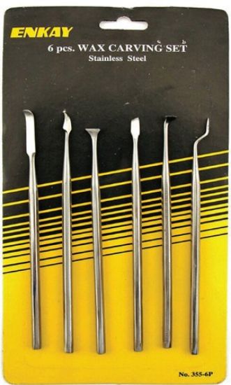 Picture of 6pc Assorted Stainless Steel Wax/Putty Carving Set (Cd)