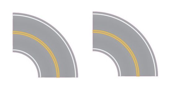 Picture of HO Easy Streets: Aged Asphalt Tight Curve No Passing Roadway (2)