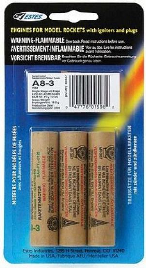 Picture of A8-3 Model Rocket Engines (3)