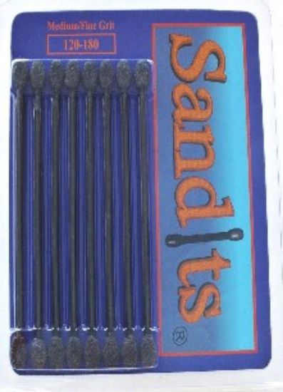 Picture of Sandits: 120/180 Grit Flat Tip Sanding Stick w/Plastic Stem (5.5") (8/Pk)