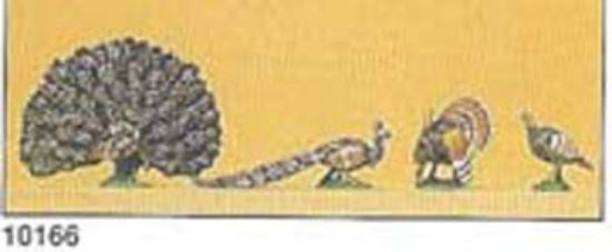 Picture of Preiser 0166 Turkey & Peacock Figures (4)