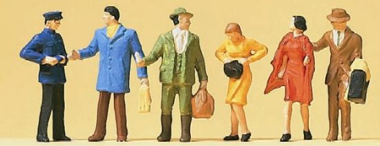 Picture of Preiser KG Passengers -- Travelers Standing - HO-Scale (6) Model