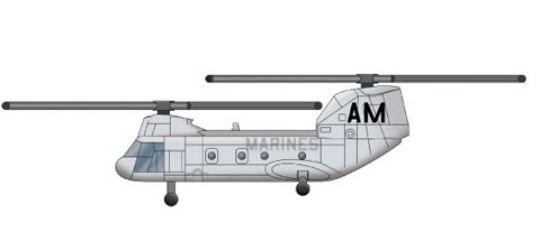 Picture of Trumpeter 3454 CH-46E Sea Knight Helicopters for 1/700 Scale Model Ships