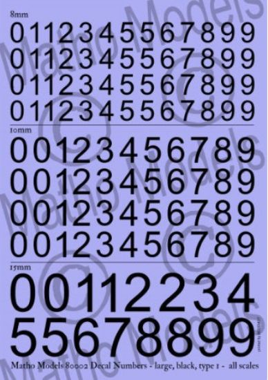 Picture of Multi-Scale Black Large Type 1 Numbers Decal