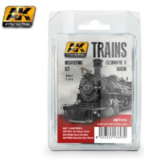 Picture of Trains: Locomotive & Wagon Weathering Set, 40ml by AK Interacti