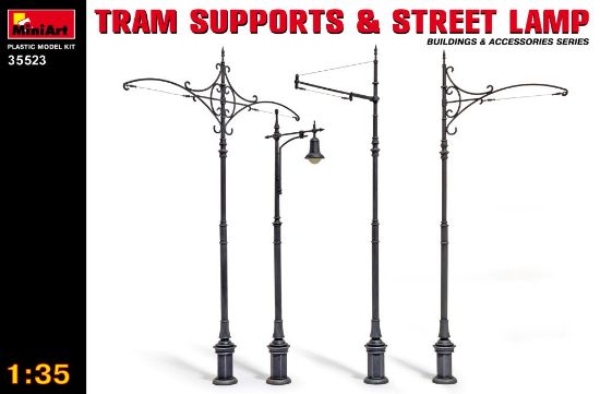 Picture of Tram Supports and Street Lamps -- Plastic Model Diorama Kit -- 1/35 Scale -- #35523