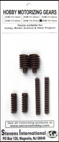 Picture of Plastic Worm Gears 15mm OD (2) & Universal Screws (2) w/Racks