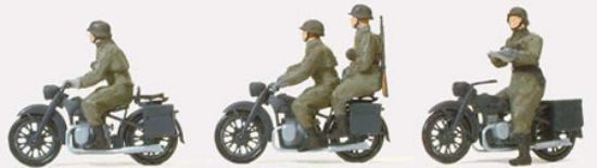 Picture of Preiser Figures Preiser 16598 Motorcycle Crew mountedMotorcycle BMW R 12