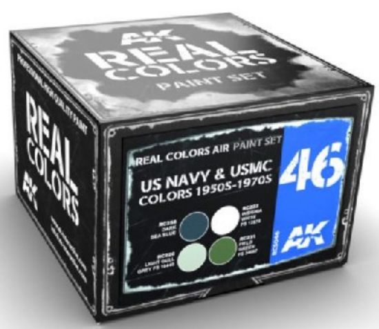 Picture of Real Colors: USN & USMC 1950s-1970s Acrylic Lacquer Paint Set (4) 10ml Bottles