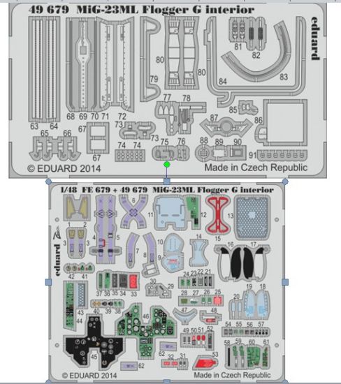 Picture of 1/48 Aircraft- MiG23ML Flogger G Interior for TSM (Painted Self Adhesive)