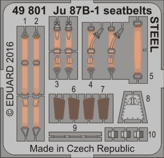 Picture of 1/48 Aircraft- Seatbelts Ju87B1 Steel for ARX (Painted)