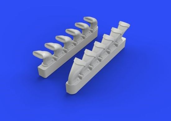Picture of 1/72 Aircraft- Spitfire Exhaust Stacks Fishtail for EDU (Resin)