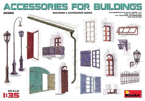 Picture of 1/35 Accessories for Buildings: Gutter, Fence, Various Doors, Windows & Lamp Posts