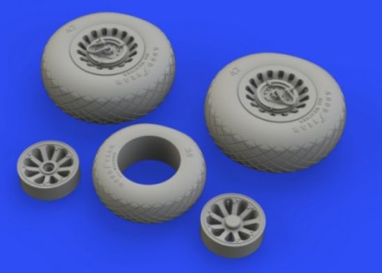 Picture of 1/48 Aircraft- A26/B26 Invader Wheels for ICM (Mask & Resin)