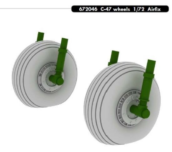 Picture of 1/72 Aircraft- C47 Wheels for ARX (Resin)