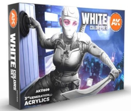 Picture of White Acrylic Paint Set (6 Colors) 17ml Bottles