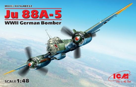 Picture of WWII Ju88A5 German Bomber (New Tool) -- Plastic Model Airplane Kit -- 1/48 Scale -- #48232