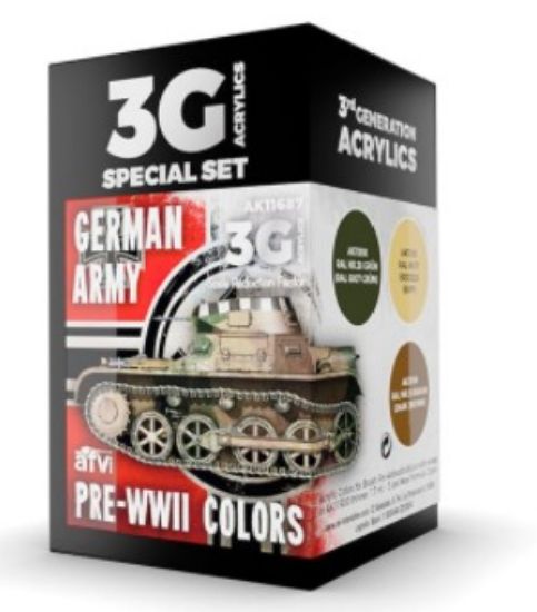 Picture of AFV Series: German Army Pre-WWII Acrylic Paint Set (3 Colors) 17ml Bottles