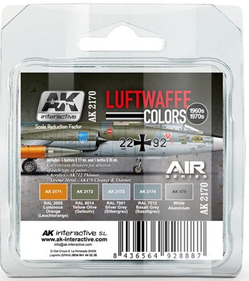 Picture of Air Series: Luftwaffe 1960s-1970s Acrylic Paint Set (5 Colors) (D)