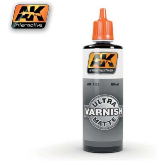 Picture of AK Interactive Ultra Matte Varnish 60ml Bottle -- Hobby and Model 183
