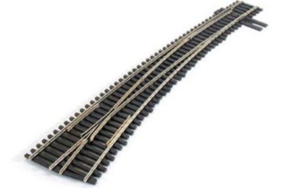 Picture of HO Code 83 Nickel Silver #7 Left Hand Curved Turnout Insulated Frog