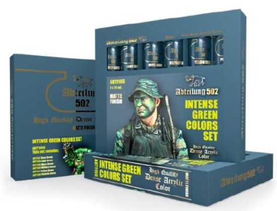 Picture of Intense Green Acrylic Paint Set (6 Colors) 20ml Tubes (DEC)