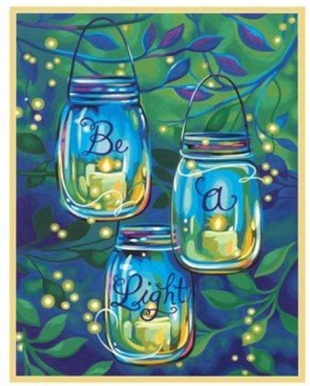 Picture of Be A Light (Mason Jars Hanging from Tree) Paint by Number (11"x14")