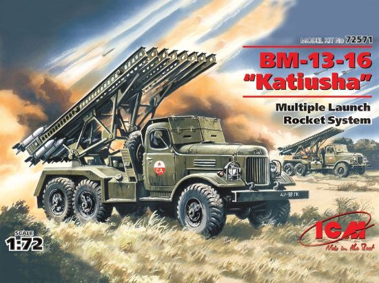 Picture of BM13/16 Katyusha Soviet Rocket Launcher Vehicle -- Plastic Model Artillery Kit -- 1/72 -- #72571