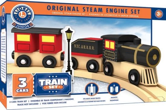 Picture of Lionel Original Steam Engine Wooden Train Set (3pc) (Track NOT Included)