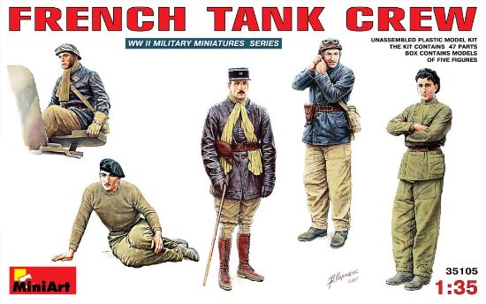 Picture of French Tank Crew (5) -- Plastic Model Military Figure -- 1/35 Scale -- #35105