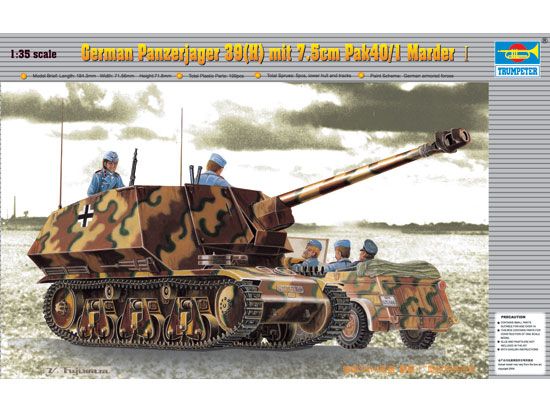Picture of German 39H Panzerjager w/ 75mm Gun, 1/35 by Trumpeter, Model Vehicle