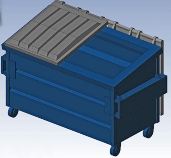Picture of HO Blue Trash Dumpster Kit