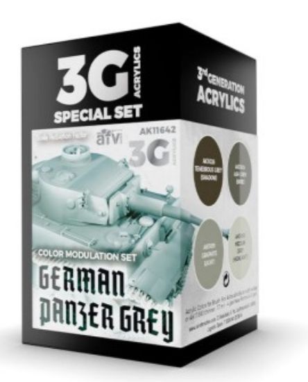 Picture of Modulation Series: German Panzer Grey Acrylic Paint Set (4 Colors) 17ml Bottles