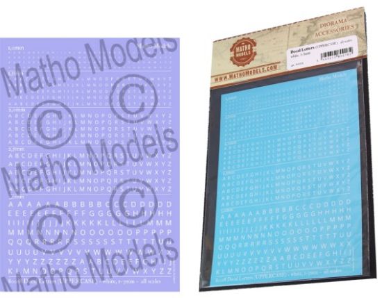 Picture of Multi-Scale White Upper Case 1-3mm Letters Decal