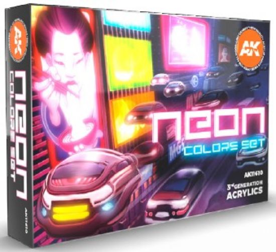 Picture of Neon Acrylic Paint Set (6 Colors) 17ml Bottles