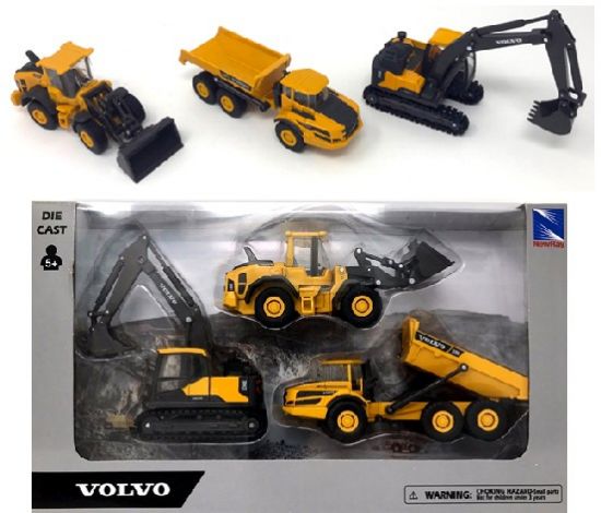 Picture of 5.5" Volvo Construction Vehicle Set: A25G Dump Truck, EC140E Excavator, L60H Wheel Loader (Die Cast)