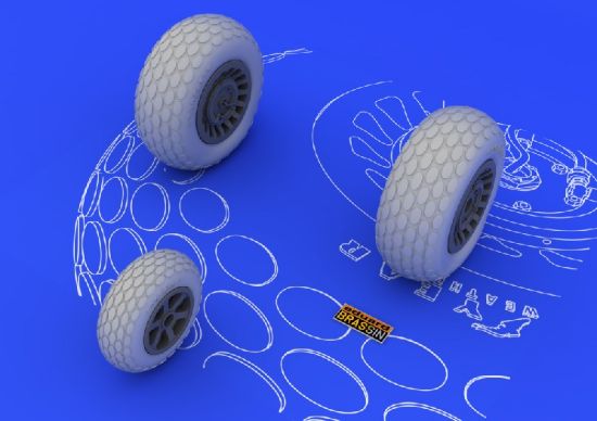 Picture of 1/48 Aircraft- P61 Wheels for LNR (Photo-Etch & Resin)