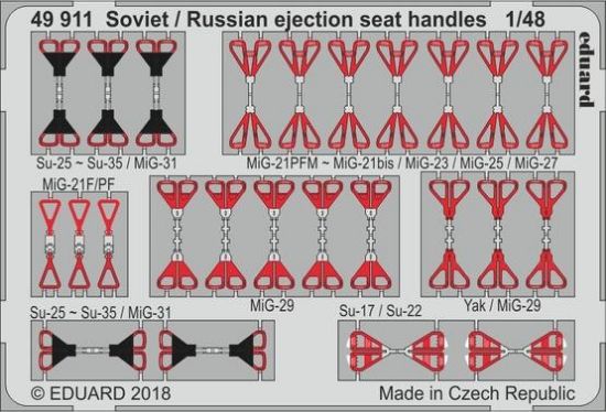 Picture of 1/48 Aircraft- Soviet/Russian Ejection Seat Handles (Painted)