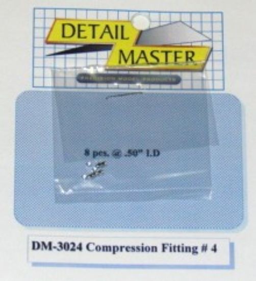 Picture of Detail Master Compression Fitting #4 (8PC) -- Plastic Model Vehicle